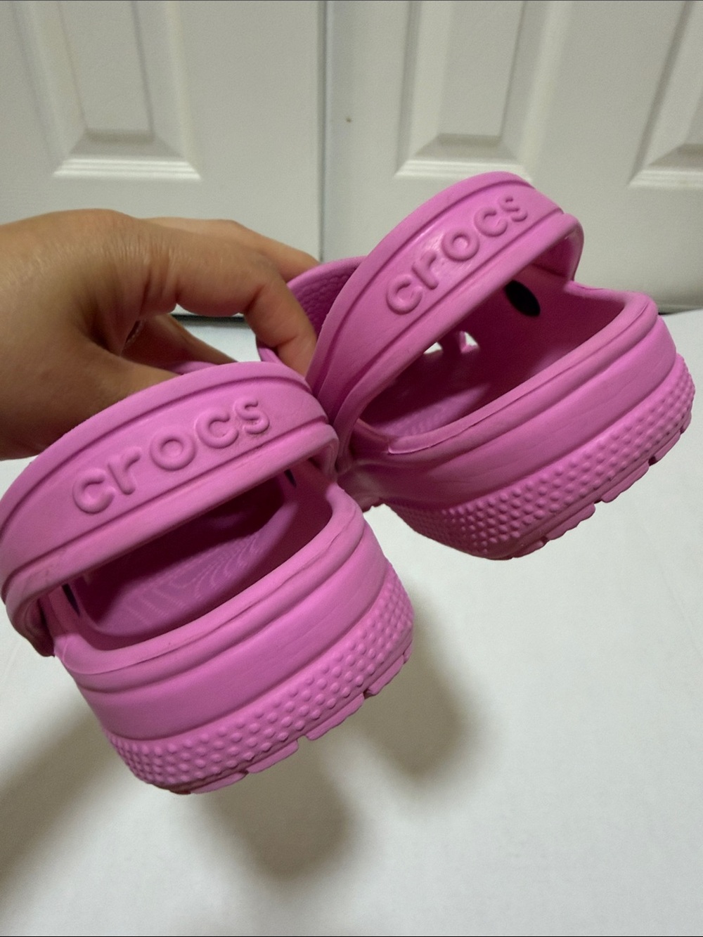 Crocs Kids Classic Pink Clogs Sandals Beach Pool - Toddler Size 12 - Picture 7 of 9